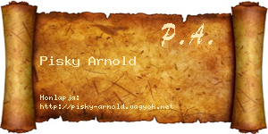 Pisky Arnold névjegykártya
